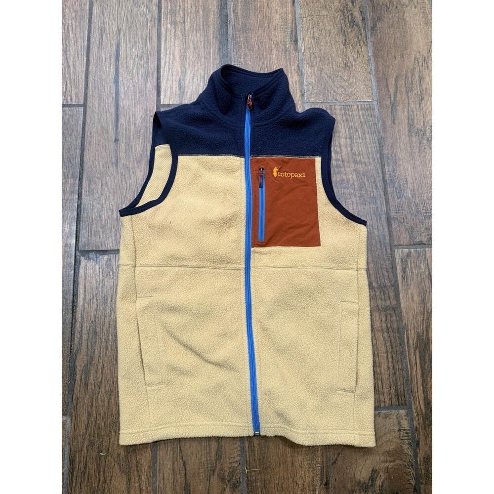 Cotopaxi Men Fleece Vest Size S Beige Blue Orange